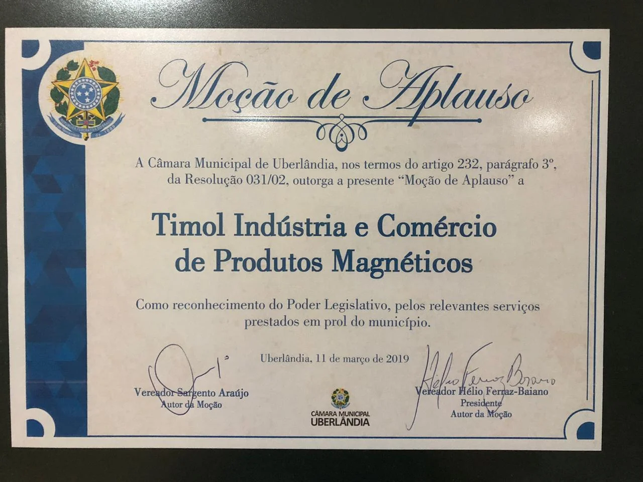 Moção de Aplausos